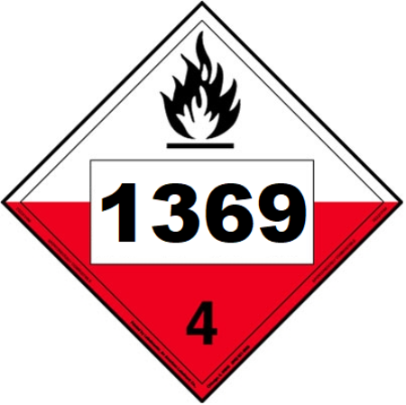 UN 1369 Hazmat Placard, Class 4.2, Vinyl