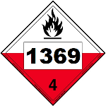 UN 1369 Hazmat Placard, Class 4.2, Vinyl