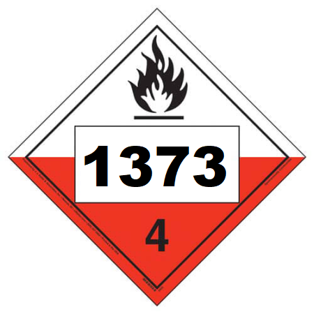 UN 1373 Hazmat Placard, Class 4.2, Vinyl