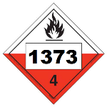 UN 1373 Hazmat Placard, Class 4.2, Vinyl