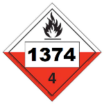 UN 1374 Hazmat Placard, Class 4.2, Tagboard