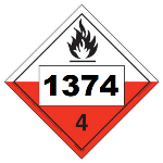 UN 1374 Hazmat Placard, Class 4.2, Vinyl