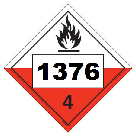 UN 1376 Hazmat Placard, Class 4.2, Vinyl