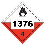 UN 1376 Hazmat Placard, Class 4.2, Tagboard