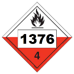 UN 1376 Hazmat Placard, Class 4.2, Vinyl