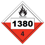 UN 1380 Hazmat Placard, Class 4.2, Vinyl