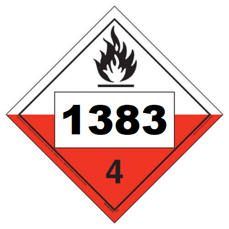 UN 1383 Hazmat Placard, Class 4.2, Tagboard