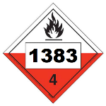 UN 1383 Hazmat Placard, Class 4.2, Vinyl