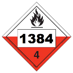 UN 1384 Hazmat Placard, Class 4.2, Vinyl