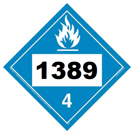 UN 1389 Hazmat Placard, Class 4.3, Tagboard