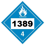 UN 1389 Hazmat Placard, Class 4.3, Tagboard