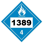 UN 1389 Hazmat Placard, Class 4.3, Vinyl