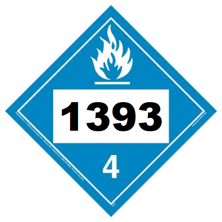 UN 1393 Hazmat Placard, Class 4.3, Vinyl