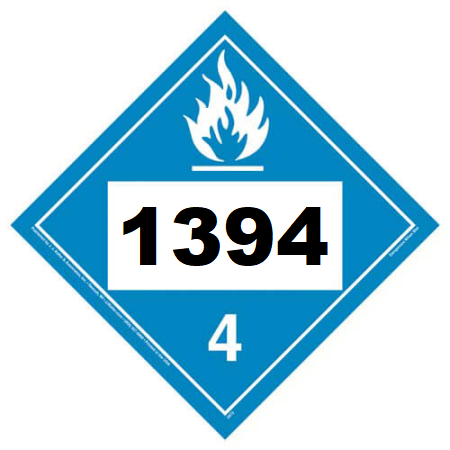 UN 1394 Hazmat Placard, Class 4.3, Tagboard