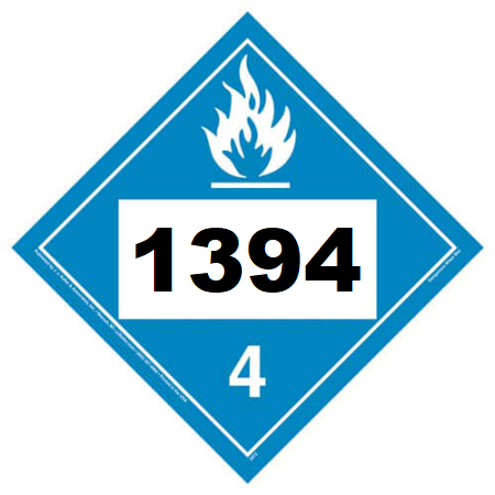 UN 1394 Hazmat Placard, Class 4.3, Vinyl