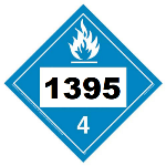 UN 1395 Hazmat Placard, Class 4.3, Tagboard