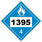 UN 1395 Hazmat Placard, Class 4.3, Vinyl