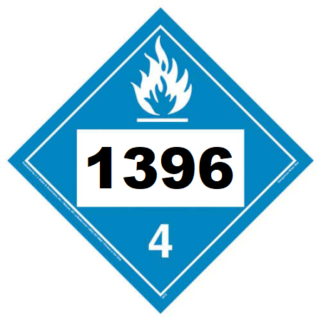 UN 1396 Hazmat Placard, Class 4.3, Vinyl