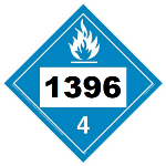 UN 1396 Hazmat Placard, Class 4.3, Tagboard