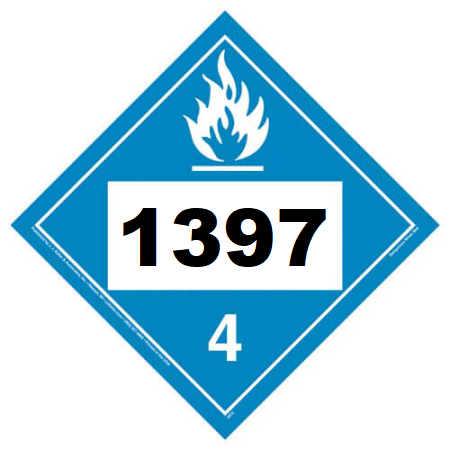 UN 1397 Hazmat Placard, Class 4.3, Vinyl