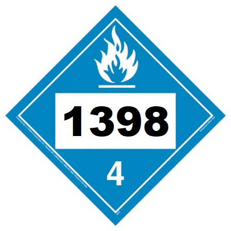 UN 1398 Hazmat Placard, Class 4.3, Tagboard