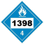 UN 1398 Hazmat Placard, Class 4.3, Tagboard