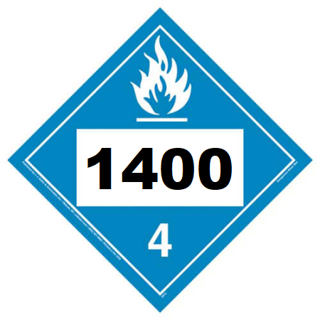 UN 1400 Hazmat Placard, Class 4.3, Vinyl