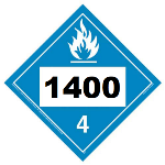 UN 1400 Hazmat Placard, Class 4.3, Vinyl