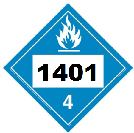 UN 1401 Hazmat Placard, Class 4.3, Tagboard