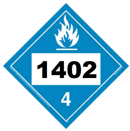 UN 1402 Hazmat Placard, Class 4.3, Tagboard