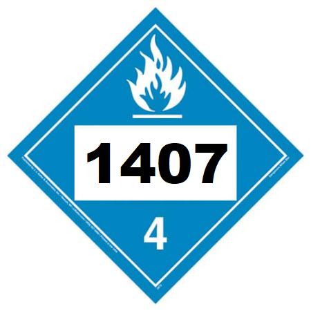 UN 1407 Hazmat Placard, Class 4.3, Tagboard