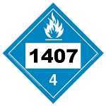 UN 1407 Hazmat Placard, Class 4.3, Tagboard