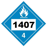 UN 1407 Hazmat Placard, Class 4.3, Vinyl