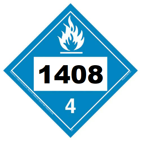 UN 1408 Hazmat Placard, Class 4.3, Vinyl