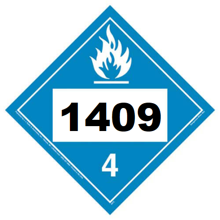 UN 1409 Hazmat Placard, Class 4.3, Vinyl