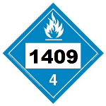UN 1409 Hazmat Placard, Class 4.3, Tagboard