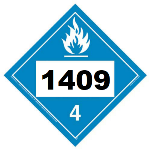 UN 1409 Hazmat Placard, Class 4.3, Vinyl