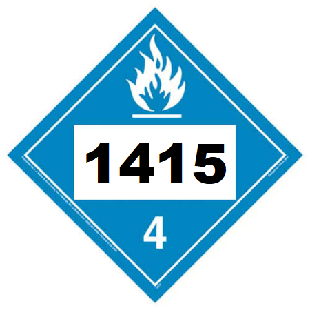 UN 1415 Hazmat Placard, Class 4.3, Vinyl