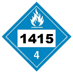 UN 1415 Hazmat Placard, Class 4.3, Tagboard