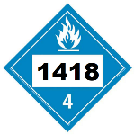 UN 1418 Hazmat Placard, Class 4.3, Vinyl