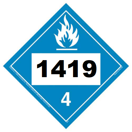 UN 1419 Hazmat Placard, Class 4.3, Vinyl