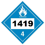 UN 1419 Hazmat Placard, Class 4.3, Tagboard