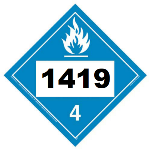 UN 1419 Hazmat Placard, Class 4.3, Vinyl