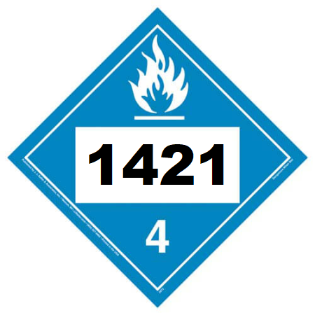 UN 1421 Hazmat Placard, Class 4.3, Tagboard