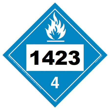 UN 1423 Hazmat Placard, Class 4.3, Tagboard