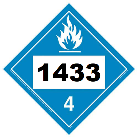 UN 1433 Hazmat Placard, Class 4.3, Tagboard