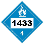 UN 1433 Hazmat Placard, Class 4.3, Tagboard
