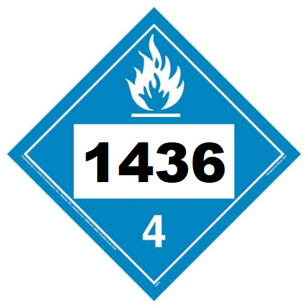 UN 1436 Hazmat Placard, Class 4.3, Vinyl