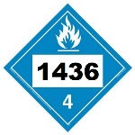 UN 1436 Hazmat Placard, Class 4.3, Tagboard