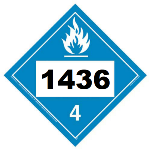 UN 1436 Hazmat Placard, Class 4.3, Vinyl